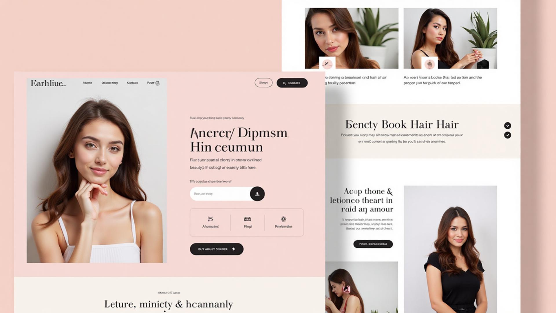 Modern branded salon website template with direct booking journey